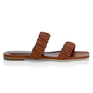 STAUD Maya Ruched Leather Slides